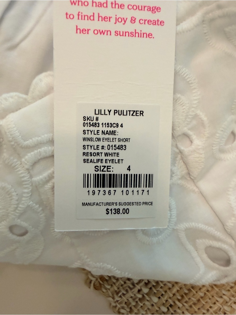 Lilly Pulitzer White Eyelet Pleated Short - Picture 3 of 3